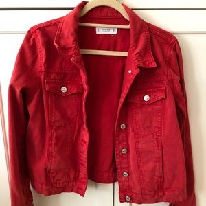 Washed Red Denim Jacket